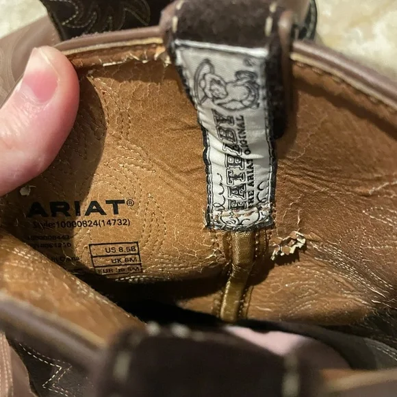 Ariat Brown Leather Western Ankle Boots - Picture 4 of 4